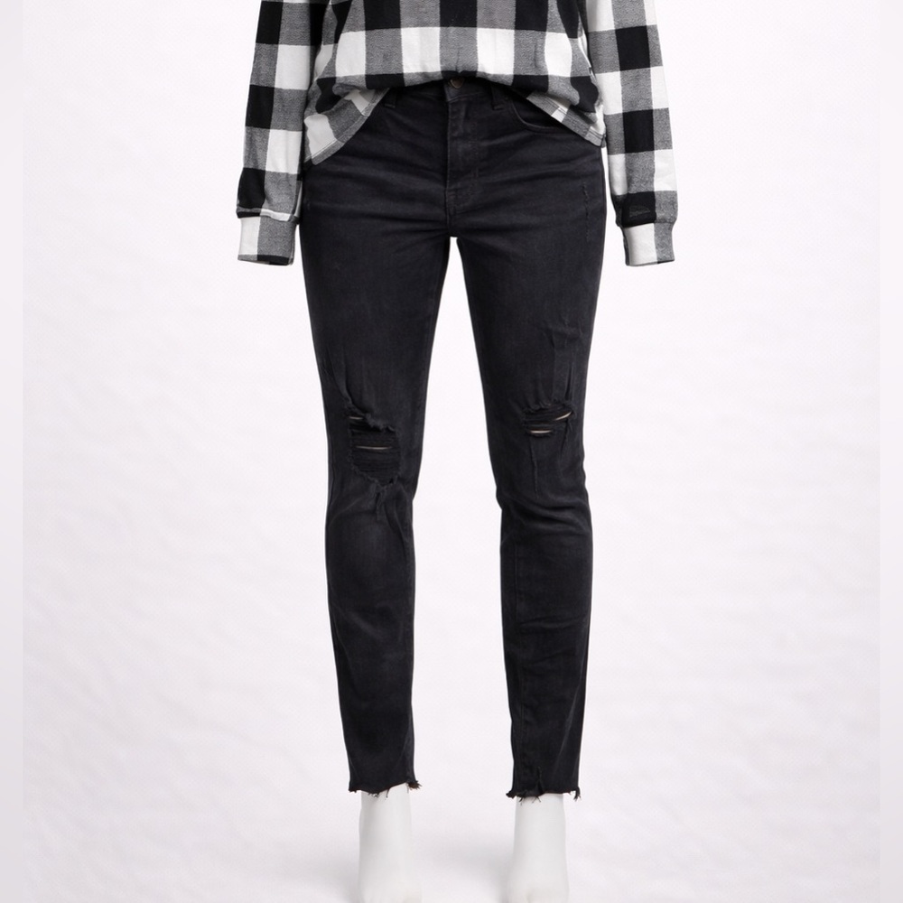 Black Distressed Skinny Jeans
